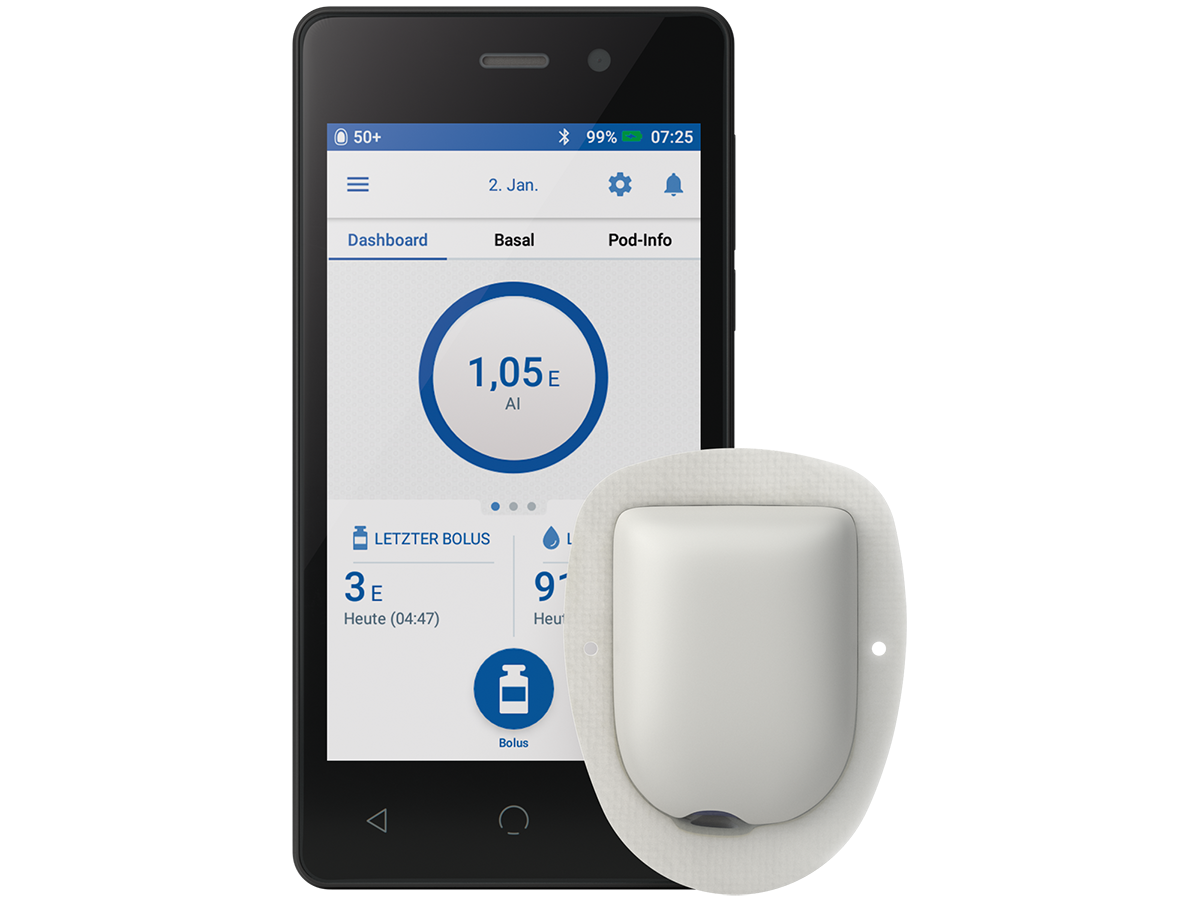Omnipod DASH PDM POD Front DE German